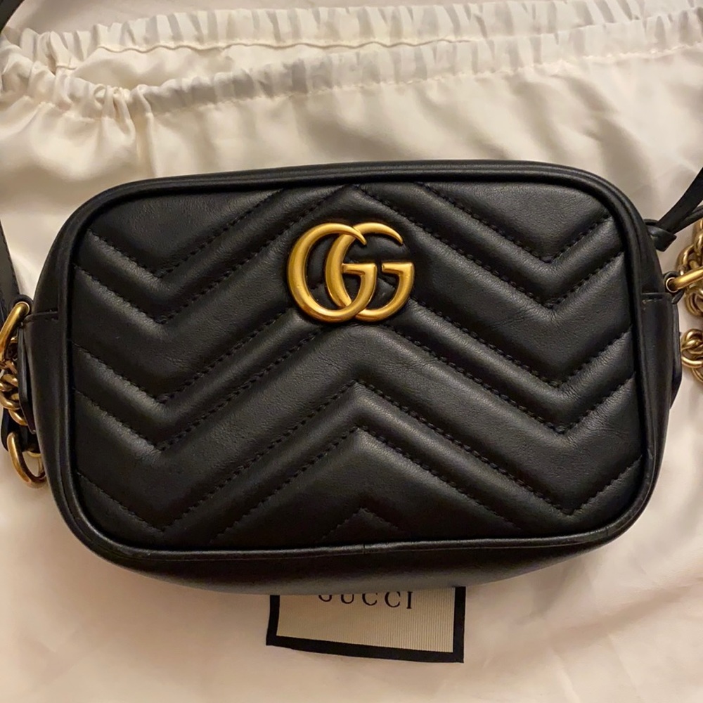Calfskin Matelasse Mini GG Marmont Bag